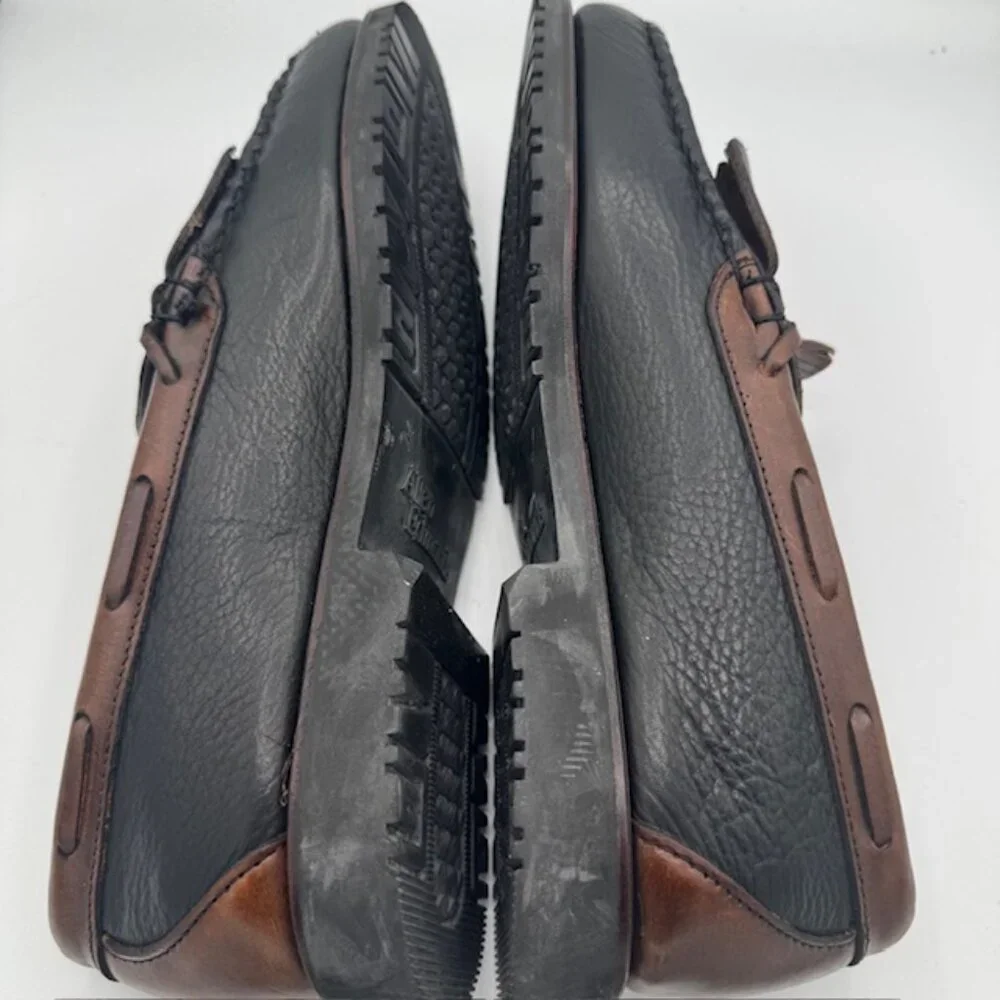 Allen Edmonds Men's Nashua Brown and Black Leather Tassel Loafer Size 10D